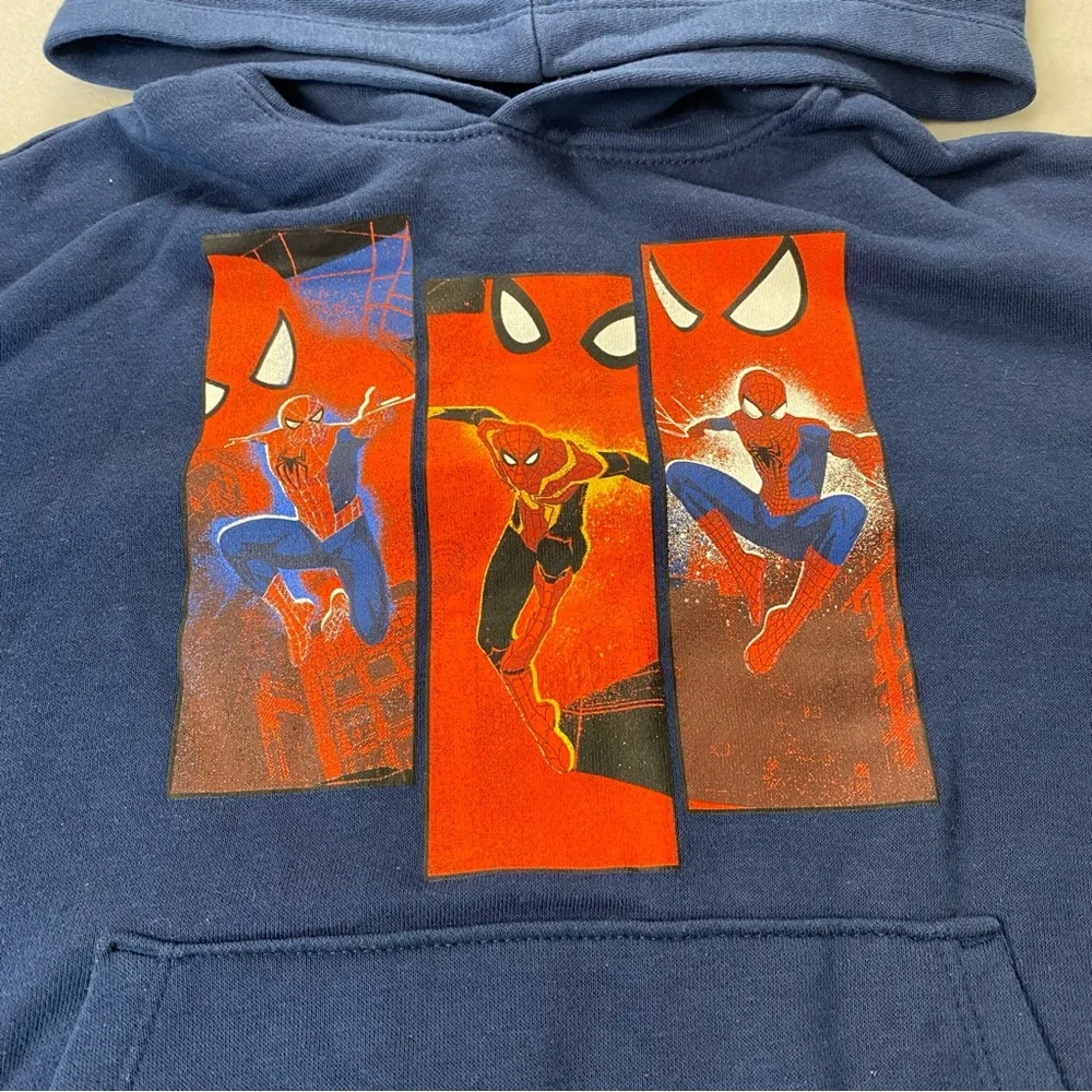 Old Navy Blue Spider Graphic Pullover Hoodie Boys Size 8